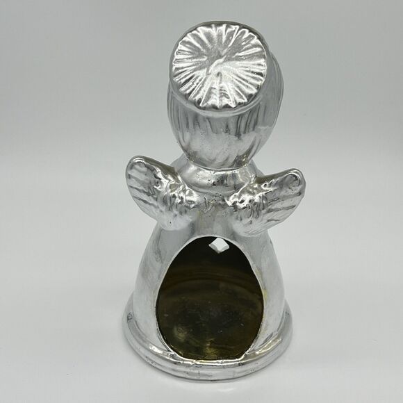 Vintage Praying Angel Candle Holder 6.5” Figurines Set of 2 Gold & Silver Tone - Picture 8 of 16